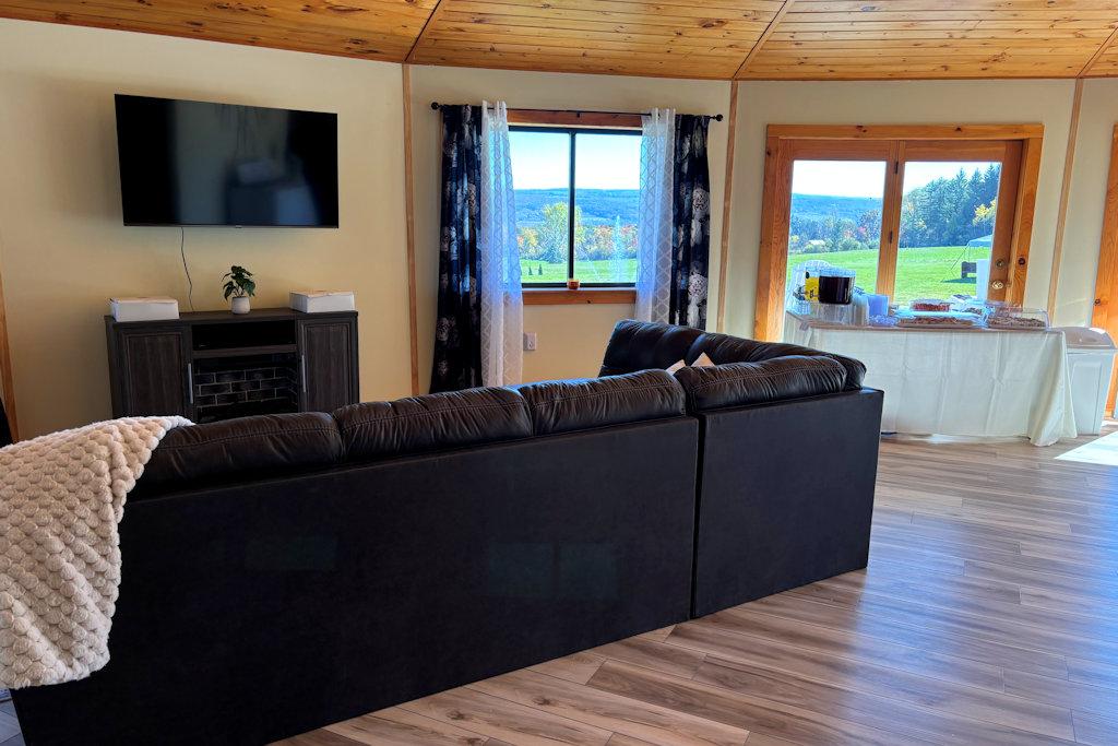 View the grounds and Seneca Lake valley beyond.